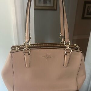 Coach Beige Leather Shoulder Bag